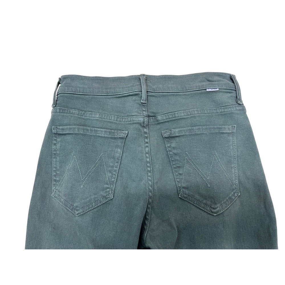 Mother The Insider Crop Step Fray Jeans Womens 27 Dark Olive Green Excellent - Picture 4 of 7